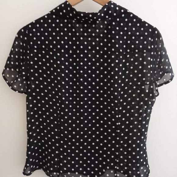 'NORTON MCNAUGHTON PETITES Polka Dot Blouse 12P - Picture 2 of 6